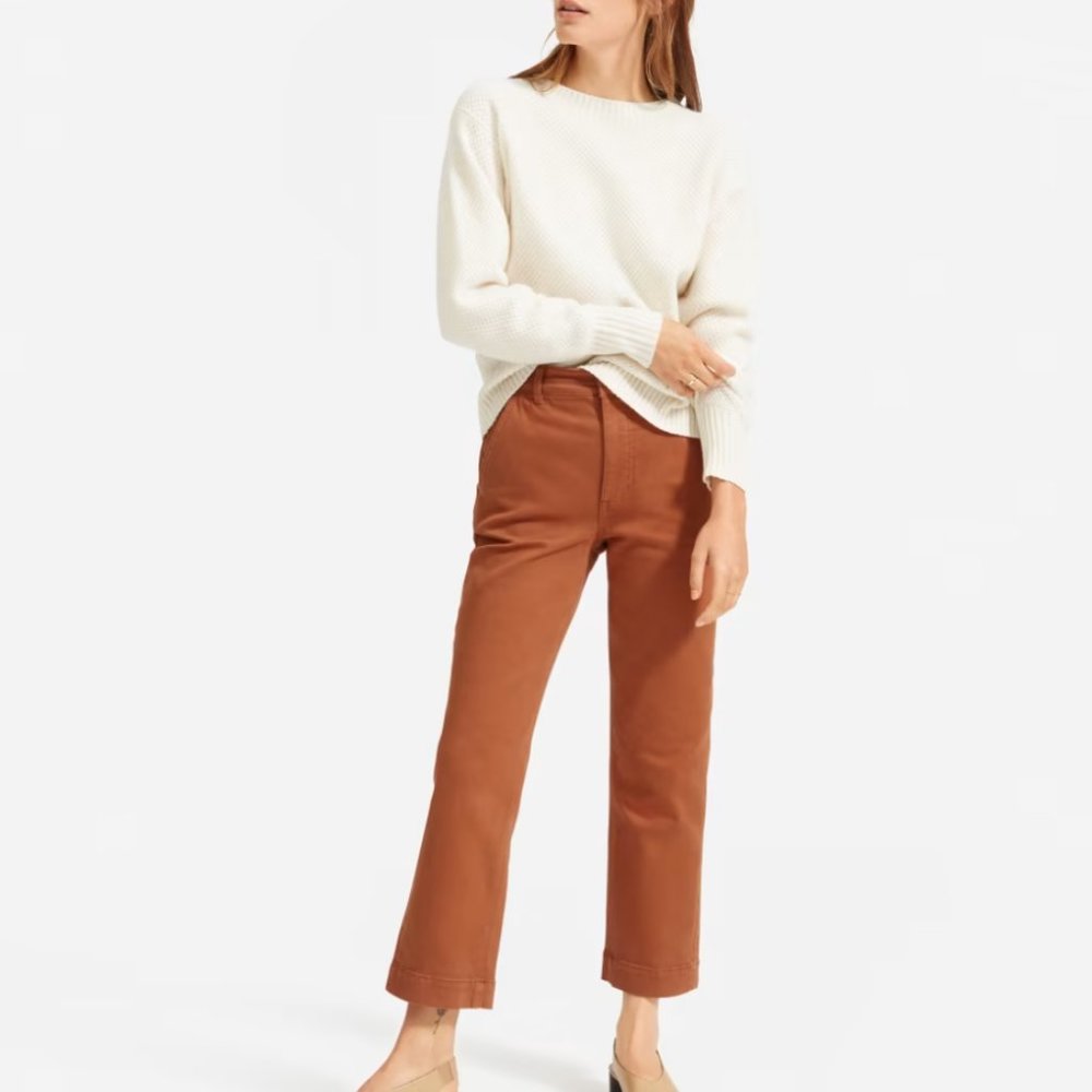Everlane Straight Leg Crop Pants (Short) Cocoa Brown
